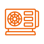 orange air source heat pump icon
