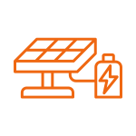 orange solar panel battery storage FAQ Icon