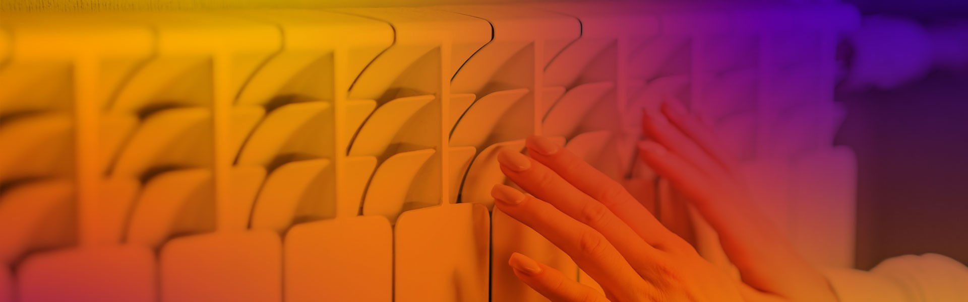 Warming hands on a radiator