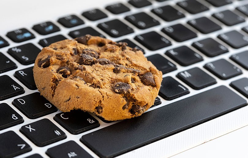 Cookie On Top Of A Keyboard
